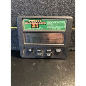 Pocket Blackjack 21 Radica  Hand Held  Electronic Game Model 1350 Tested Works